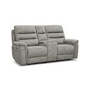 Jarrod 2 Seater Power Recliner with Console in Dexter Stone Fabric