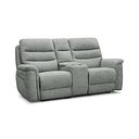 Jarrod 2 Seater Power Recliner with Console in Hopsack Platinum Fabric