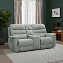 Jarrod 2 Seater Power Recliner with Console in Hopsack Platinum Fabric