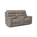 Jarrod 2 Seater Power Recliner with Console in Oyster Leather