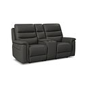 Jarrod 2 Seater Power Recliner with Console in Storm Leather