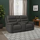 Jarrod 2 Seater Power Recliner with Console in Storm Leather