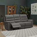 Jarrod 3 Seater Electric Recliner in Elephant Grey Leather