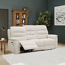 Jarrod 3 Seater Electric Recliner in Hopsack Natural Fabric