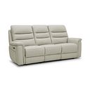 Jarrod 3 Seater Power Recliner with Adjustable Power Headrest and Lumbar Support in Bone China Leather