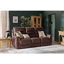 Jarrod 3 Seater Power Recliner with Adjustable Power Headrest and Lumbar Support in Chestnut Leather