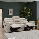 Jarrod 3 Seater Power Recliner with Adjustable Power Headrest and Lumbar Support in Darwin Mink Fabric