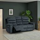 Jarrod 3 Seater Power Recliner with Adjustable Power Headrest and Lumbar Support in Dexter Shadow Fabric