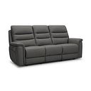 Jarrod 3 Seater Power Recliner with Adjustable Power Headrest and Lumbar Support in Elephant Grey Leather