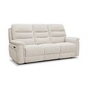 Jarrod 3 Seater Power Recliner with Adjustable Power Headrest and Lumbar Support in Hopsack Natural Fabric