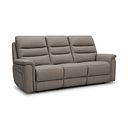 Jarrod 3 Seater Power Recliner with Adjustable Power Headrest and Lumbar Support in Oyster Leather