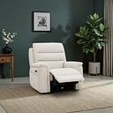 Jarrod Power Recliner Armchair in Hopsack Natural Fabric