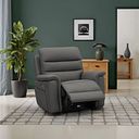 Jarrod Power Recliner Armchair with Adjustable Power Headrest and Lumbar Support in Elephant Grey Leather