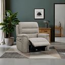 Jarrod Power Recliner Armchair with Adjustable Power Headrest and Lumbar Support in Hopsack Linen Fabric