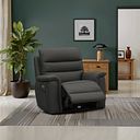Jarrod Power Recliner Armchair with Adjustable Power Headrest and Lumbar Support in Storm Leather