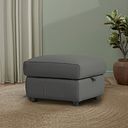 Jarrod Storage Footstool in Elephant Grey Leather