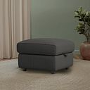 Jarrod Storage Footstool in Storm Leather