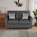Jasmine 2 Seater Sofa Bed with Standard Mattress in Campo Pewter with Khalifa Steel Scatters
