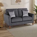 Jasmine 2 Seater Sofa in Campo Fabric - Pewter with Khalifa Steel Scatters