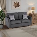 Jasmine 3 Seater Sofa Bed with Deluxe Mattress in Campo Pewter with Khalifa Steel Scatters