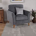 Jasmine Armchair in Campo Fabric - Pewter with Khalifa Steel Scatters