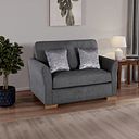 Jasmine Armchair Sofa Bed with Deluxe Mattress in Campo Pewter with Khalifa Steel Scatters