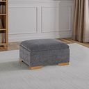 Jasmine Storage Footstool in Campo Pewter Fabric
