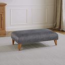 Jasmine Footstool in Campo Pewter Fabric