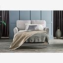 Jasmine 2 Seater Sofa Bed with Deluxe Mattress in Campo Silver with Khalifa Steel Scatters