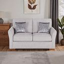 Jasmine 2 Seater Sofa Bed with Standard Mattress in Campo Silver with Khalifa Steel Scatters