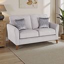 Jasmine 2 Seater Sofa in Campo Fabric - Silver with Khalifa Steel Scatters