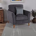 Jasmine Armchair in Orkney Fabric - Graphite with Newton Ocean Scatters