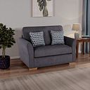 Jasmine Armchair Sofa Bed with Deluxe Mattress in Orkney Graphite with Newton Ocean Scatters