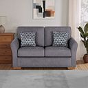 Jasmine 2 Seater Sofa Bed with Deluxe Mattress in Orkney Grey with Newton Ocean Scatters