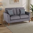 Jasmine 2 Seater Sofa in Orkney Fabric - Grey with Newton Ocean Scatters