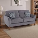 Jasmine 3 Seater Sofa in Orkney Fabric - Grey with Newton Ocean Scatters