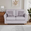 Jasmine 2 Seater Sofa Bed with Deluxe Mattress in Orkney Natural with Newton Coral Scatters