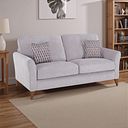 Jasmine 3 Seater Sofa in Orkney Fabric - Natural with Newton Coral Scatters