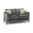 Jude 2 Seater Sofa in Duke Steel Fabric with Oak Feet