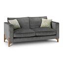 Jude 3 Seater Sofa in Duke Steel Fabric with Oak Feet