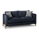Jude 3 Seater Sofa in Oscar Navy Fabric with Oak Feet