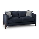Jude 3 Seater Sofa in Oscar Navy Fabric with Walnut Finished Feet