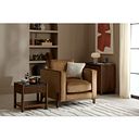 Jude Armchair in Duke Old Gold Fabric with Walnut Finished Feet