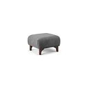 Jude Footstool in Duke Steel Fabric with Walnut Finished Feet