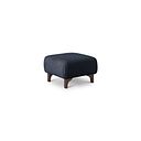 Jude Footstool in Oscar Navy Fabric with Walnut Finished Feet