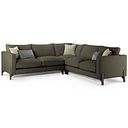 Jude Large Corner Sofa in Oscar Emerald Fabric with Walnut Finished Feet