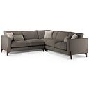 Jude Large Corner Sofa in Oscar Mocha Fabric with Walnut Finished Feet