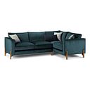 Jude Left Hand Corner Sofa in Duke Airforce Fabric with Oak Feet