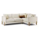 Jude Left Hand Corner Sofa in Oscar Linen Fabric with Oak Feet
