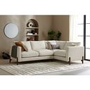 Jude Left Hand Corner Sofa in Oscar Linen Fabric with Walnut Finished Feet